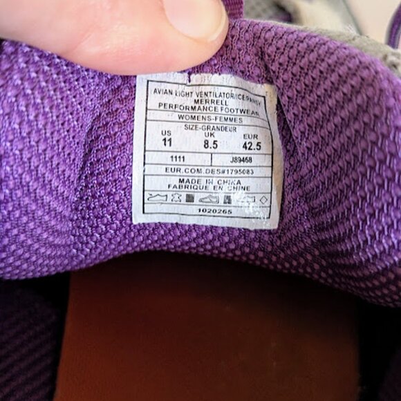 Merrell Avian Light Ventilator Womens Walking Shoes Size 11 Ice Pansy - Picture 6 of 6